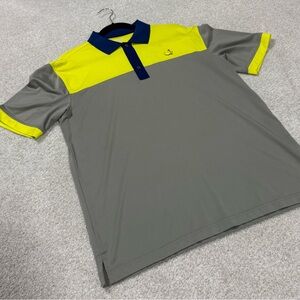 Masters Tech Yellow And Blue Polo Shirt